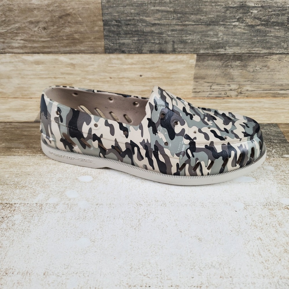 Sperry Authentic Original Float Water Shoe Mens Sz 10 Gray Camouflage Rubber